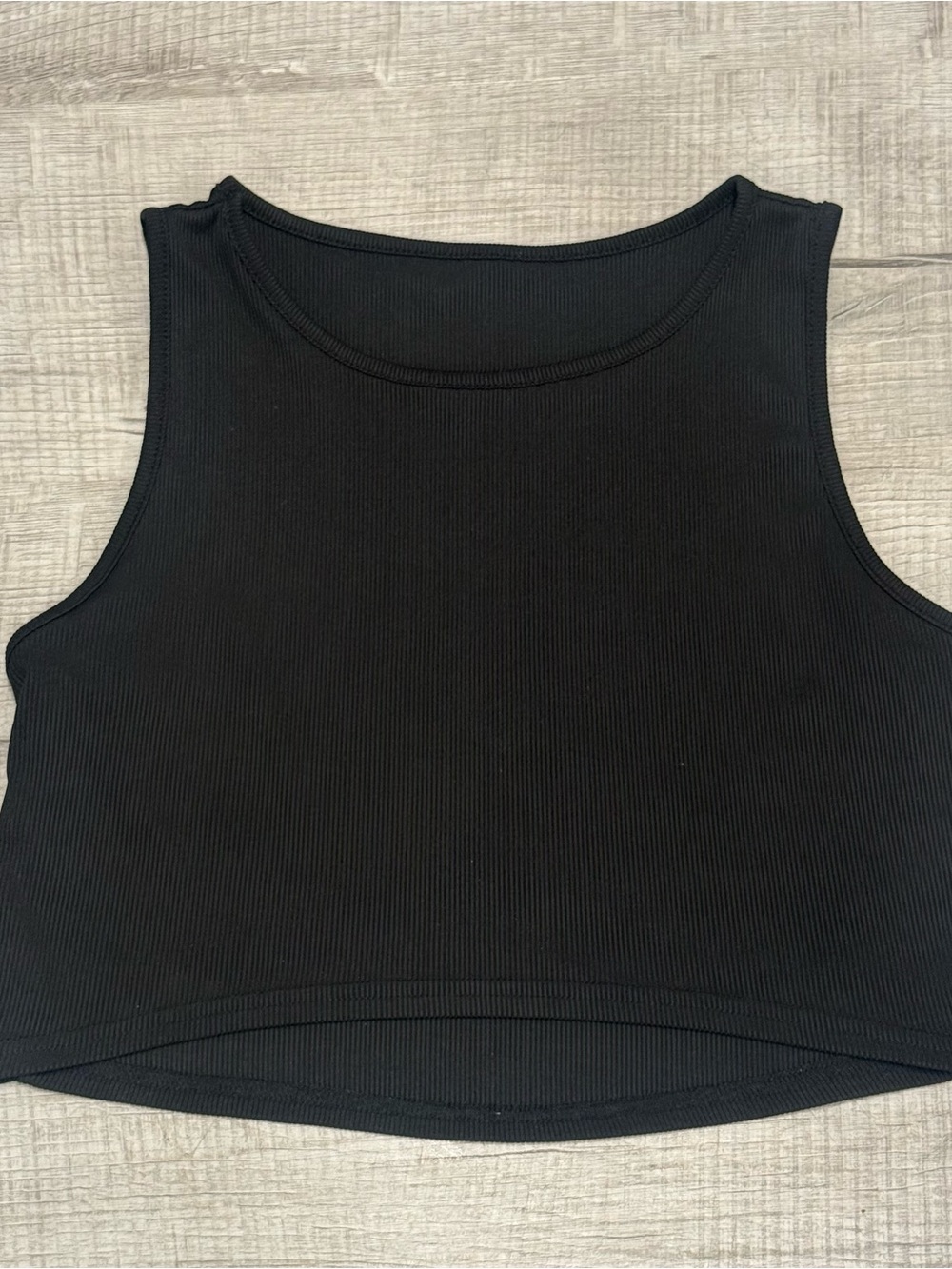 SHEIN Black Ribbed Cropped Tank